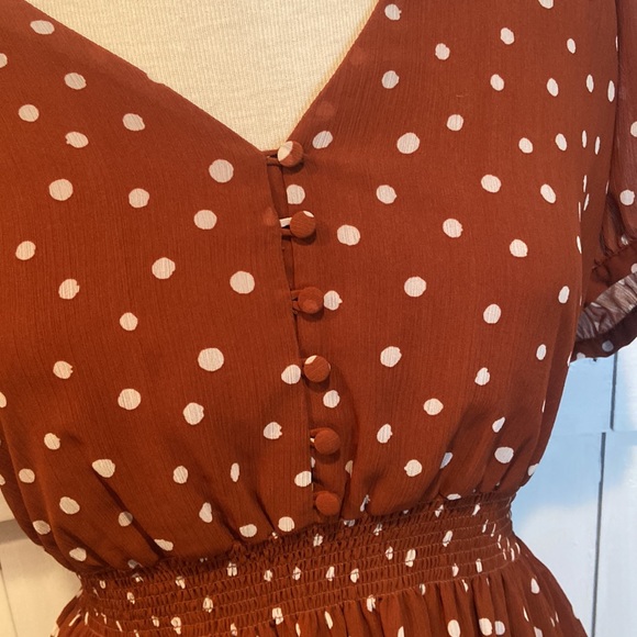 Madewell Polka Dot Smocked Waist Mini Dress - Picture 2 of 4